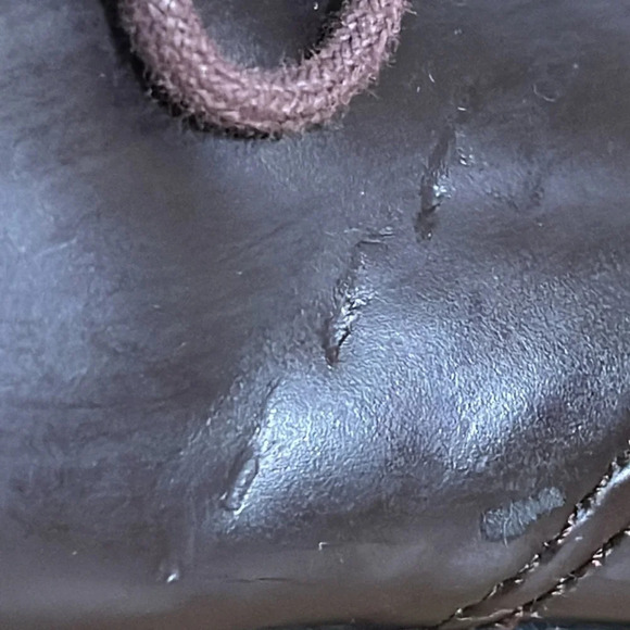 Vintage 90s Y2K Lower East Side Brown Faux Leather Chunky Loafer Lace Up Shoes 6 - Picture 6 of 16